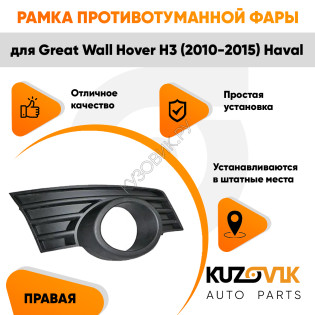 Рамка противотуманной фары правая Great Wall Hover H3 (2010-2015) Haval KUZOVIK